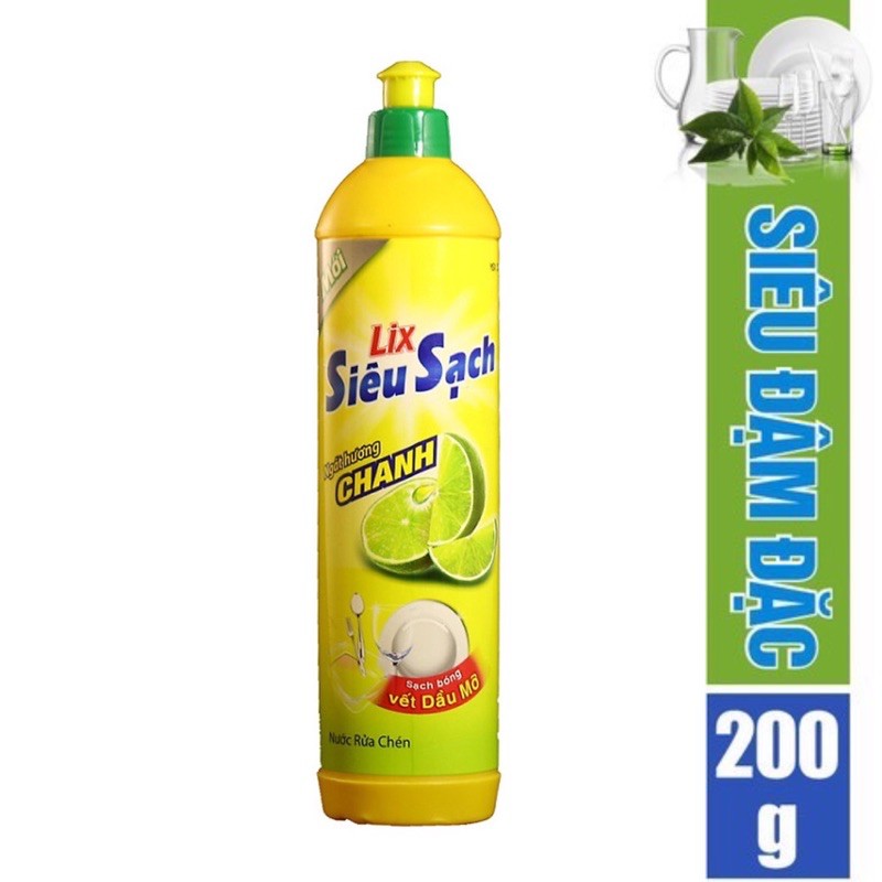 Nước Rửa Chén LIX 200ml Siêu Sạch Đậm Đặc