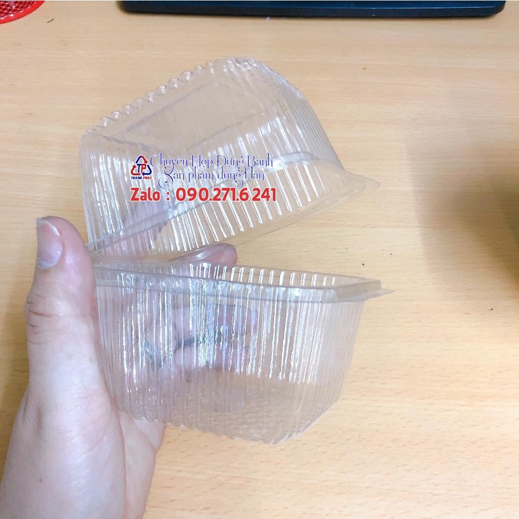 100 Hộp H17 vuông đựng bánh ngọt , bánh kem mini, hộp đựng 1 cupcake lớn, nhỏ