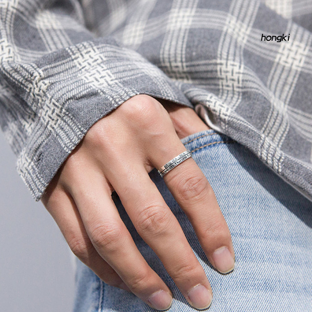 Nhẫn Hở Khắc Chữ Số La Mã Phong Cách Retro