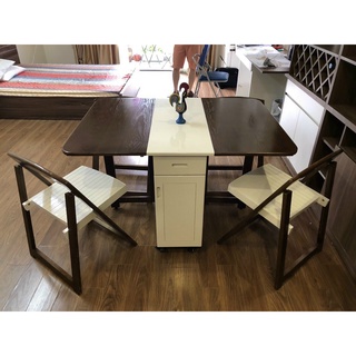 Bàn ghế ăn thông minh gấp gọn gỗ sồi gồm 1 bàn 4 ghế