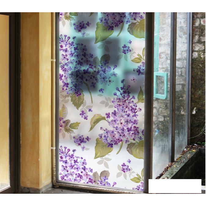 Decal Dán Kính Cao Cấp - Hoa Sơn Trà Tím ( 60x116 )