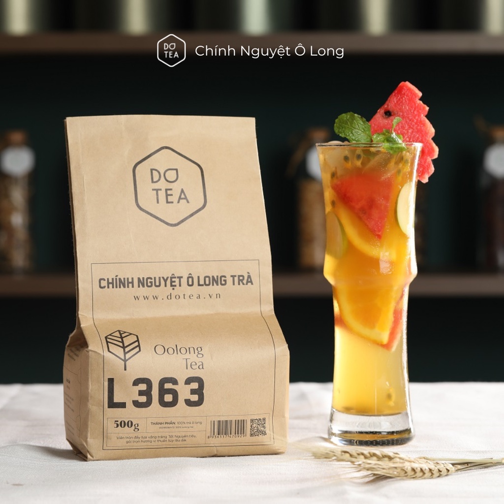 Trà ô long chính nguyệt L363 Dotea 500g chát nhẹ ngọt hậu sắc nước vàng trong, chuyên dùng pha trà trái cây trà sữa
