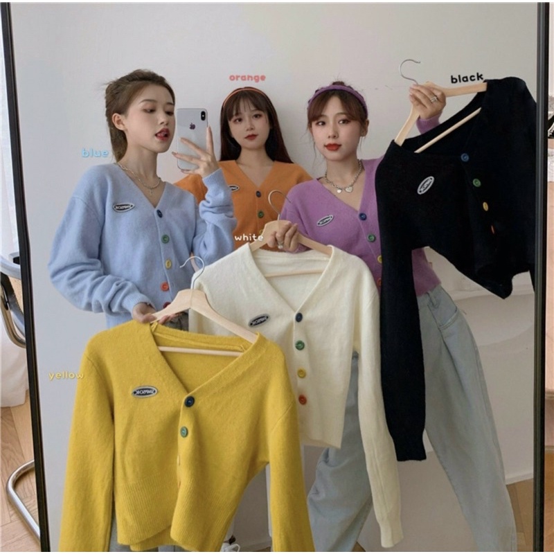 ÁO THUN GÂN ĐỦ MÀU PHỐI NÚT XINH ĐẸP ALOHASHOP91