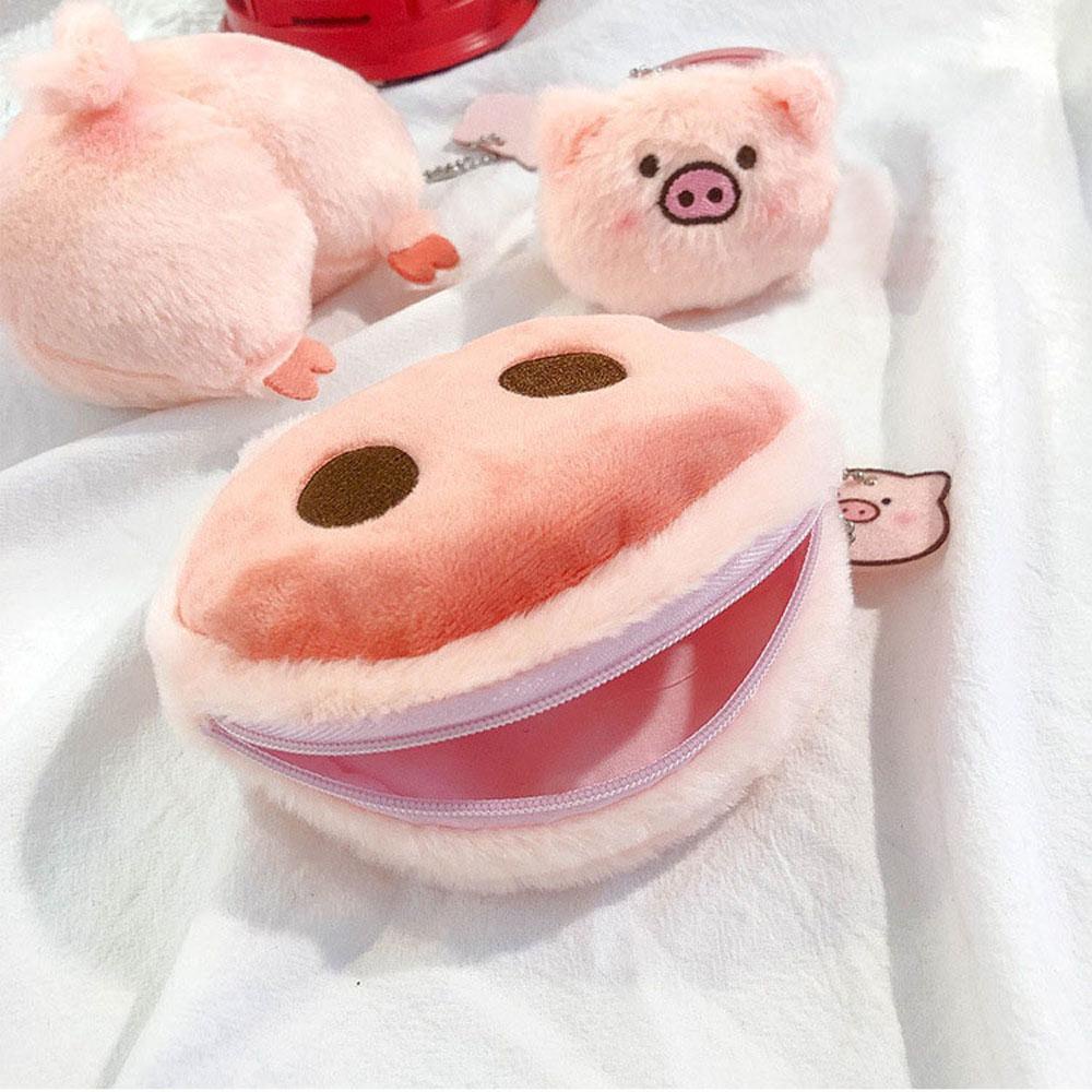 Ví Đựng Thẻ Mini Hình Mũi Heo Nhồi Bông Dễ Thương