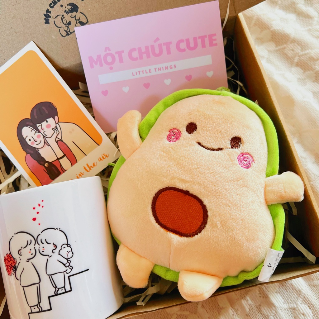 Set quà tặng Cốc Tặng hoa,gấu Một chút cute tặng sinh nhật, Valentine, 6/4 dành cho bố, anh trai, người yêu, bạn thân