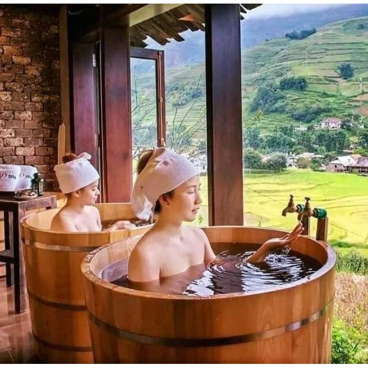 Bồn tắm tròn gỗ thông | BigBuy360 - bigbuy360.vn