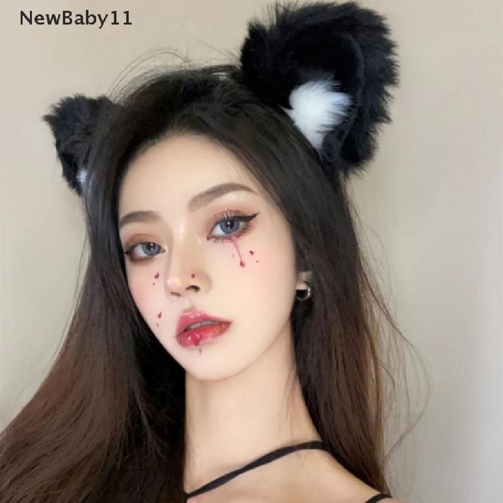 Băng Đô Cài Tóc Hình Tai Mèo Bằng Lông Cáo Dễ Thương