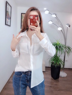 Sơ mi trắng cổ ren