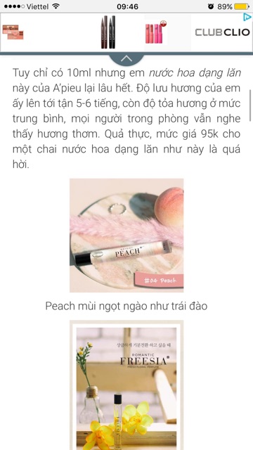 Nước hoa lăn Apieu My Handy Roll On Perfume 10ml