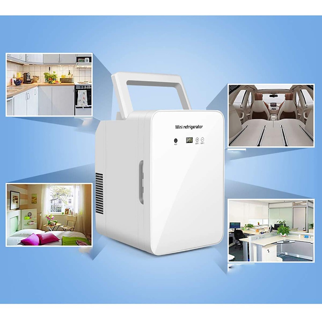 [ĐẠI HẠ GIÁ] Tủ lạnh mini 10 lít có hiện thị nhiệt độ dùng cho gia đình và ô tô