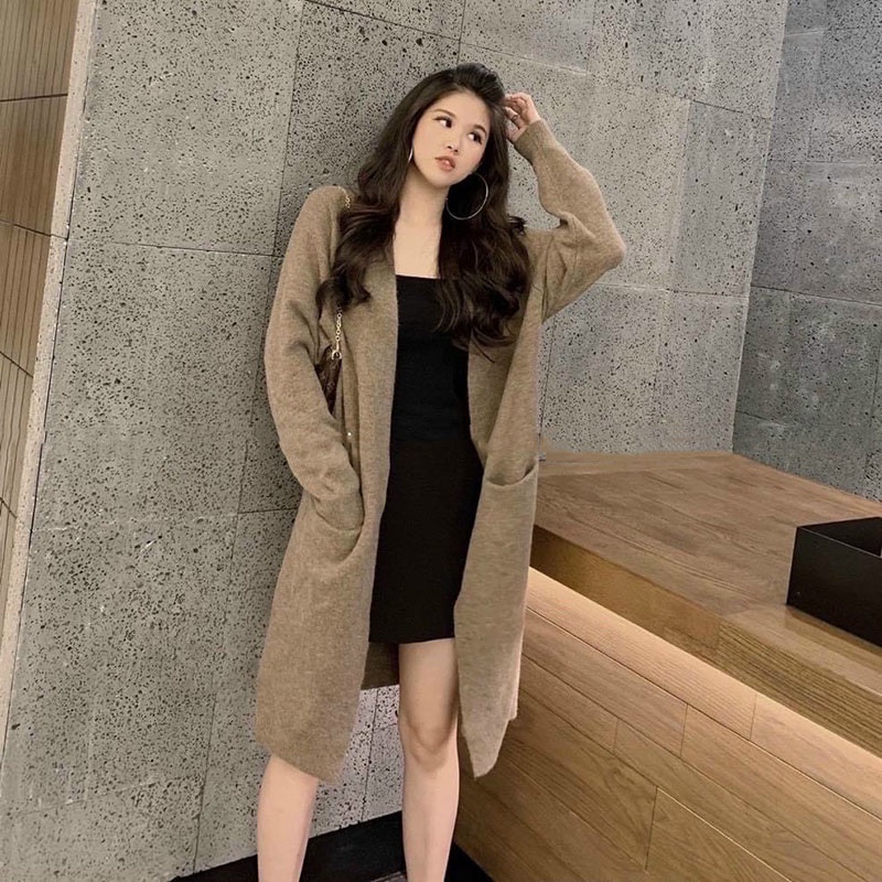 Áo Khoác Cardigan Len Lông Thỏ Dáng 2 Túi Trước M440- TT Korean