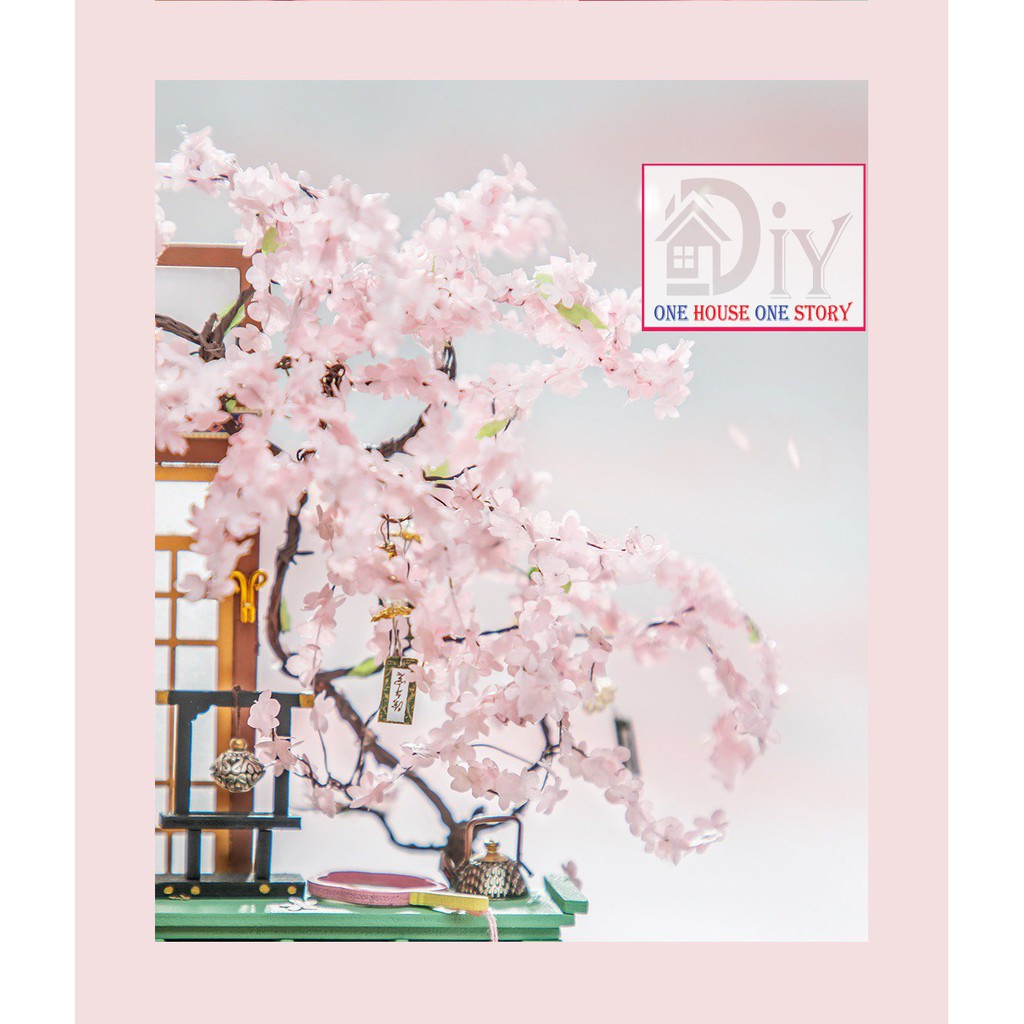 Mô hình nhà búp bê lắp ráp bằng gỗ DIY SAKURA PAVILION - Robotime (Kèm BÚP BÊ NANCI)- Quà tặng sinh nhật