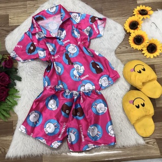 Bộ ngủ phi bóng Pijama gấu line