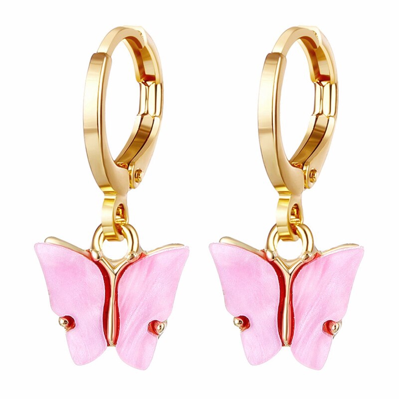 Khuyên Tai Kim Loại Hình Bướm Đính Đá Phong Cách Blackpink Thời Trang