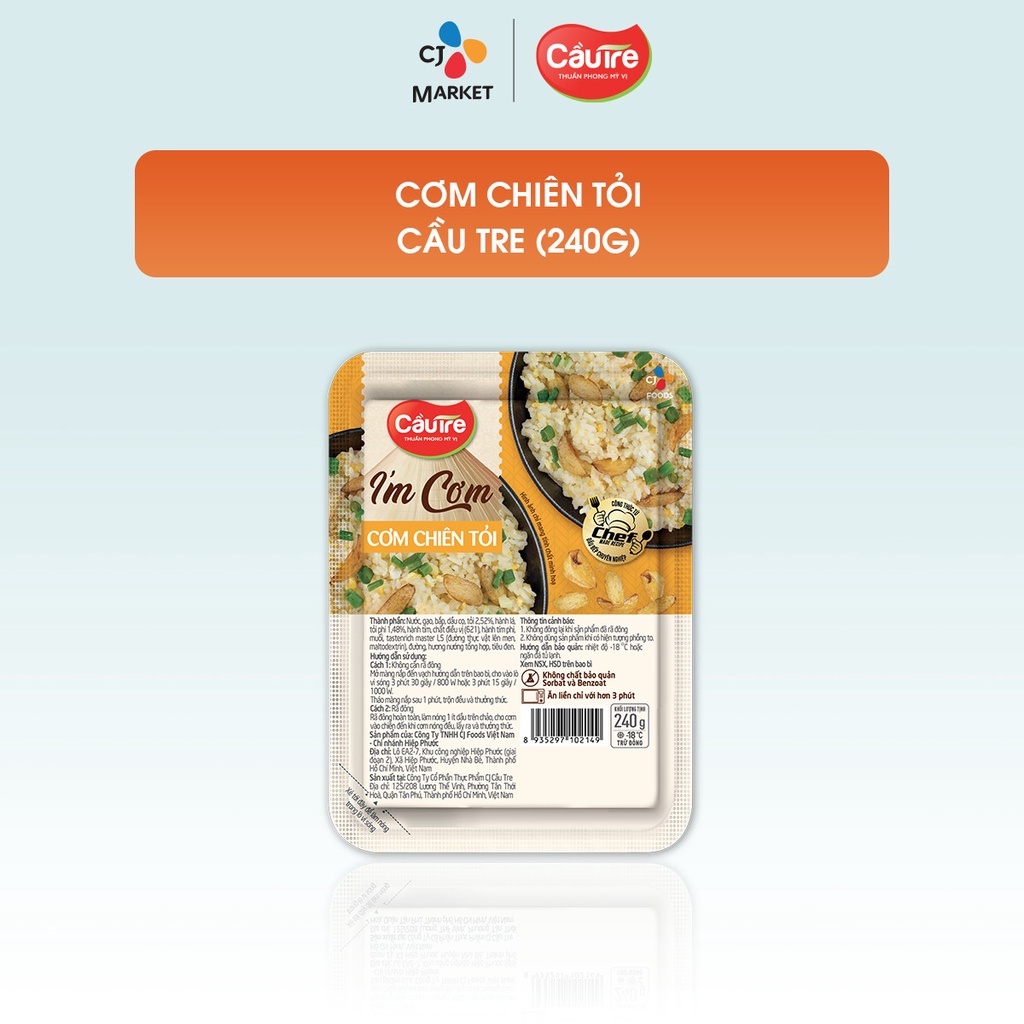 [HCM] Cơm chiên Tỏi ăn liền Cầu Tre I'm Cơm - Khay 240g