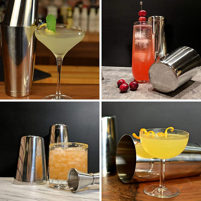 Bộ bình lắc Cocktail cao cấp-Bộ bình lắc chuyên nghiệp . Bình lắc đồ uống Martini không trọng lượng được làm từ thép không gỉ 304