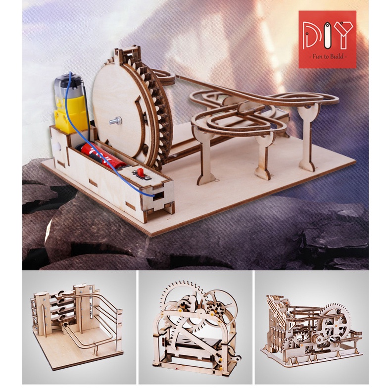 Đồ Chơi Khoa Học Lắp Ráp Bằng Gỗ 3D Mô Hình Cơ Động Học Marble Run - Đường Trượt Bi Lăn