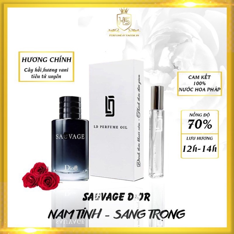 Nước Hoa Pháp [ Chính hãng ] SauvageDior - Dầu Thơm Nam  LD Perfume OIL Dạng Xịt mùi nam tính mạnh mẽ thơm mát tinh xảo