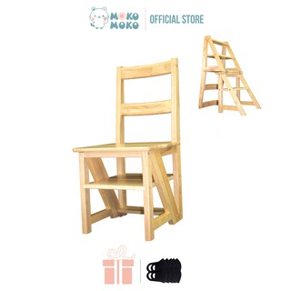 Ghế Thang Thắp Nhang Đa Năng 4 Bậc Bằng Gỗ Cao Su - Gấp Gọn Thông Minh Tiện Lợi [FREE 10 KHẨU TRANG]