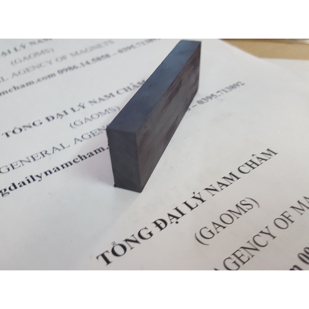 Nam châm Ferite 80x25x10mm, nam châm gốm đen dạng thanh
