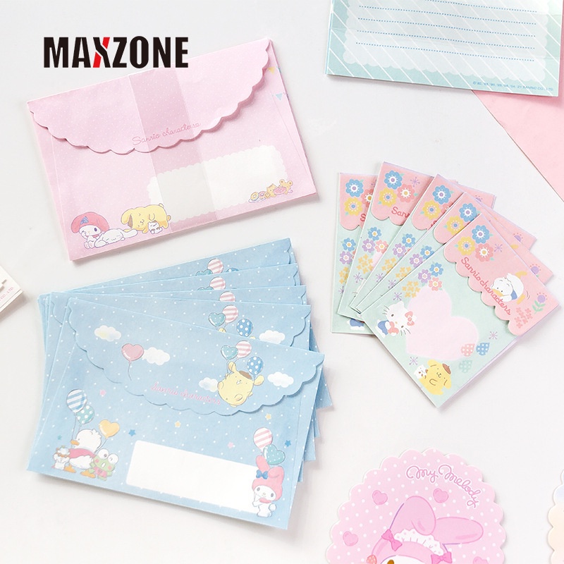 Bộ Nhãn Dán Giấy Ghi Chú Họa Tiết Hoạt Hình Kitty Kuromi My Melody Cinnamoroll Đáng Yêu