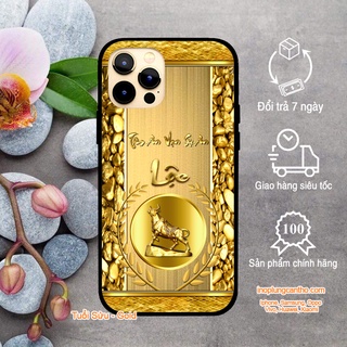 Ốp kính cường lực 12 con giáp tuổi sửu tài lộc iphone