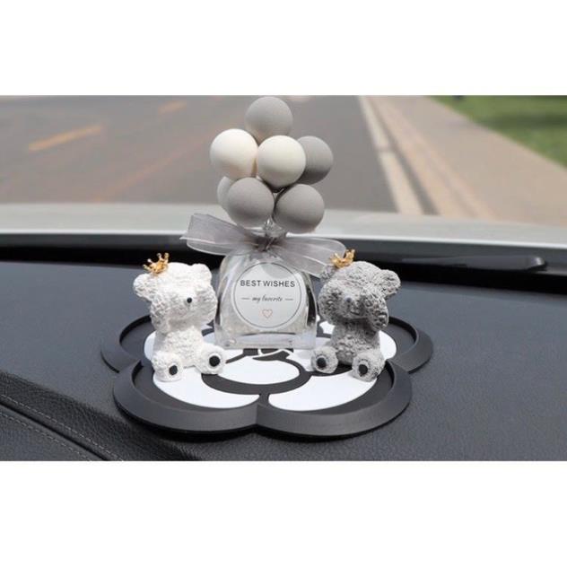Decor Gấu bịt mắt trang trí taplo ô tô, phụ kiện xe hơi sáng tạo, hoặc để bàn làm việc có tặng kèm sáp thơm