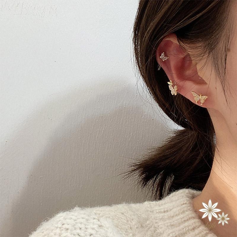 【kifli】Khuyên Kẹp Vành Tai Không Xỏ Lỗ Hình Bướm Nhỏ Thời Thượng Cho Nữ