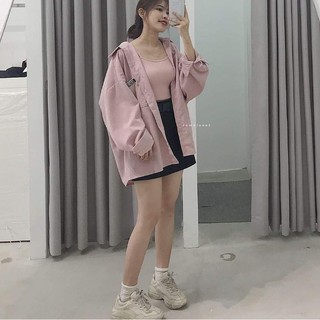 [Rẻ vô địch] Áo sơmi kaki hồng oversize