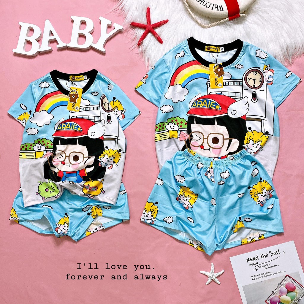 Đồ Bộ Pijama Thun Baby SIZE 10-20KG Tay Ngắn Quần Đùi Họa Tiết Hoạt Hình Dễ Thương