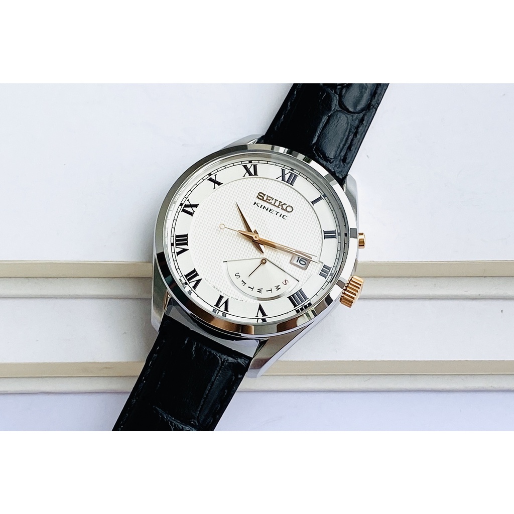 Đồng hồ nam dây da Seiko Kinetic SRN073P1