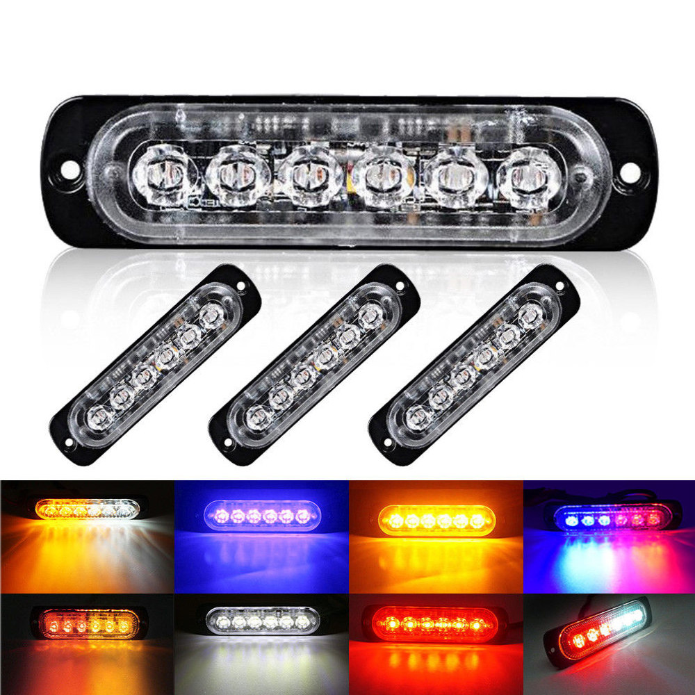 1 Thanh 6 Đèn Led Báo Tín Hiệu Khẩn Cấp Cho Xe Hơi / Xe Máy 12v-24v