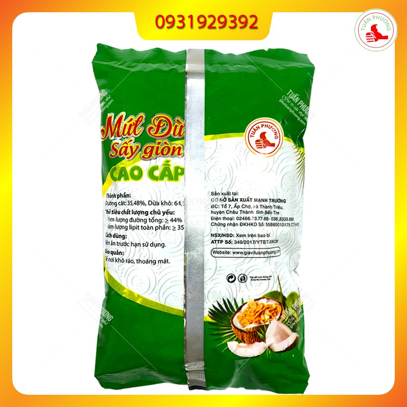 Dừa khô sây giòn cao cấp 200g thùng 60 gói