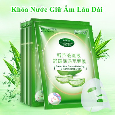 Mặt Nạ Lô Hội Giữ Ẩm Khóa Nước Giúp Da Trắng Sáng Làm Mờ Vết Thâm Mụn BST Nội Địa Trung(hàng đặt trước)