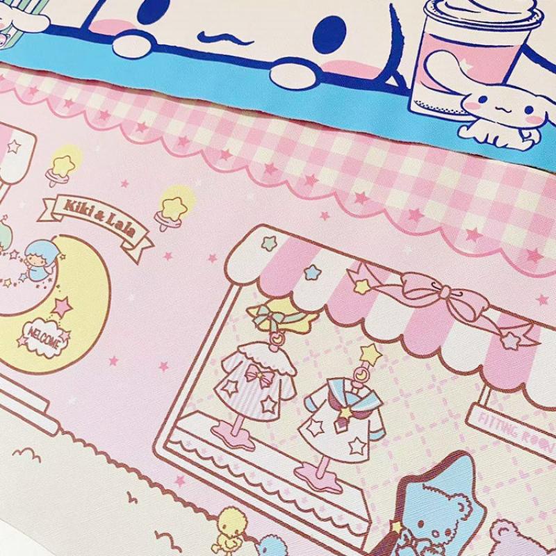 1 Miếng Lót Ly Bằng Cotton Họa Tiết Sanrio Dễ Thương Kích Thước 30*67Cm