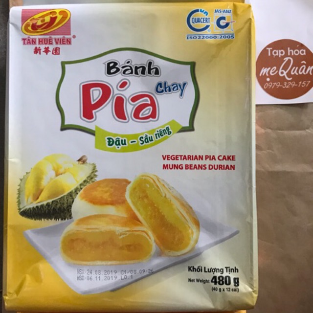 Bánh pía chay TÂN HUÊ VIÊN loại 480g (12 cái x 40g)