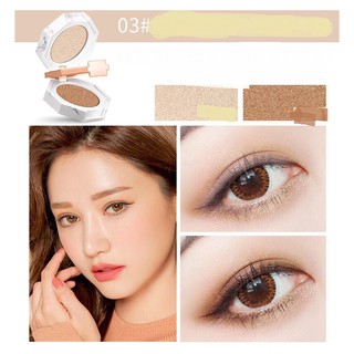 Phấn mắt Maycreate 3 tầng 2 mầu kèm gương vân đá