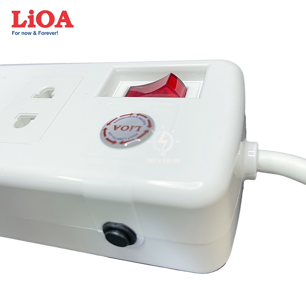 Ổ cắm điện công suất lớn, ổ cắm chịu tải, cao cấp, LIOA,  chịu tải 3300W, 4 ổ cắm, 1 công tắc, 4SS2.5-2