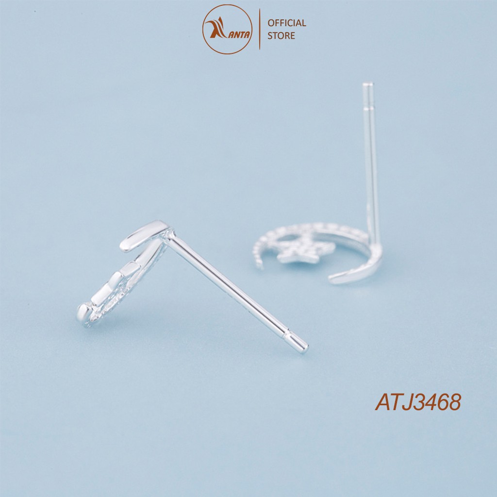 Khuyên tai hình trăng khuyết và ngôi sao dễ thương đơn giản phong cách Hàn Quốc dành cho nữ ANTA Jewelry - ATJ3468