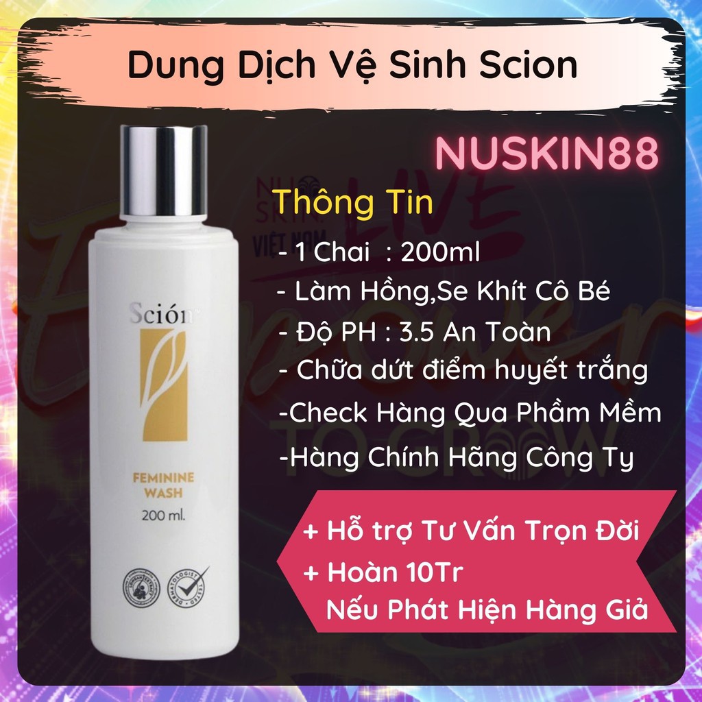 (CHÍNH HÃNG)DUNG DỊCH VỆ SINH PHỤ KHOA SCION FEMININE WASH 200ML