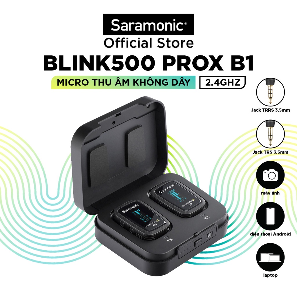 Micro Thu Âm Không Dây Saramonic Blink500 ProX - Công Nghệ 2.4GHz - Độ Trễ 8ms -  Bảo Hành Chính Hãng 24 Tháng