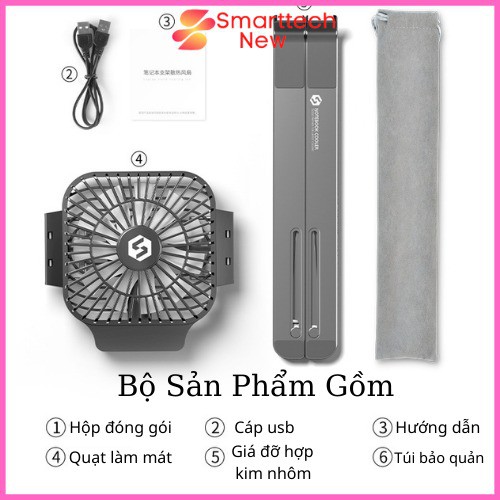 Đế Tản Nhiệt Laptop, Macbook, Ipad Cao Cấp Bằng Nhôm Kèm Quạt  ,Quạt Tản Laptop Quạt Mạnh Làm Mát Cực Nhanh | BigBuy360 - bigbuy360.vn