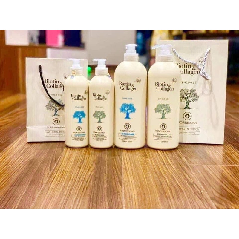 Bộ gội xả Biotin Collagen Pasiori bản mới 1000ml