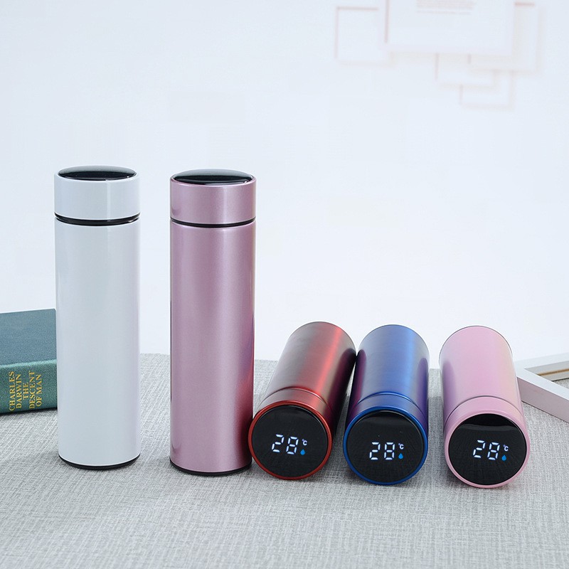 Bình giữ nhiệt inox 304 hiển thị nhiệt độ 550ml kèm tặng hộp trắng, quà tặng doanh nghiệp