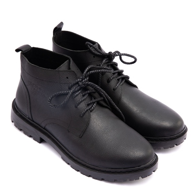 Giày Boots cổ trung nam da thật Manlio Legat màu đen G7161-B