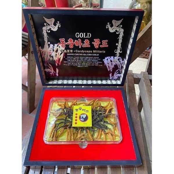 - ĐÔNG TRÙNG HẠ THẢO NGUYÊN CON, HỘP GỖ 45G