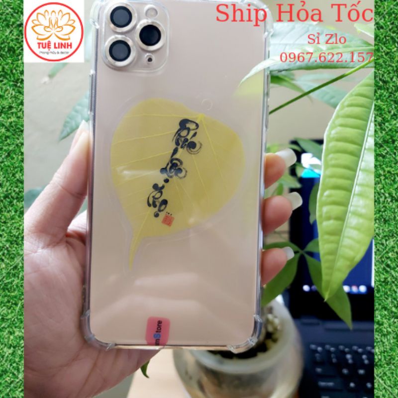 Lá Bồ Đề viết chữ thư pháp Phúc Lộc Thọ