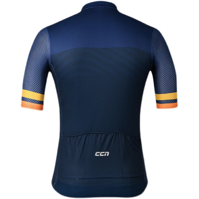 Ccn Áo Đạp Xe Ngắn Tay Có 3 Túi Thoáng Khí Mau Khô Màu Xanh Navy Có Khóa Kéo Dành Cho Nam