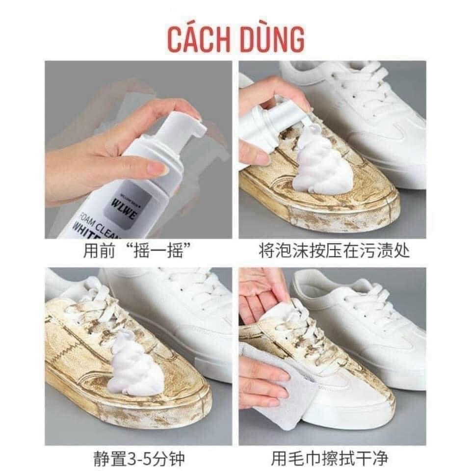 Chai xịt bọt làm sạch giày Sneaker 200ml tẩy trắng làm sạch giày cao cấp hiệu quả