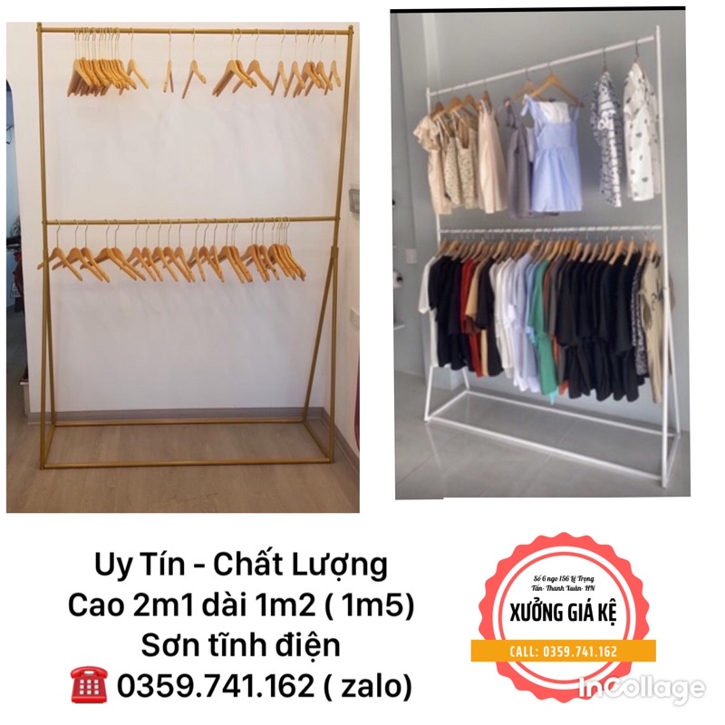 Kệ vàng 2 tầng - Giá treo 2 tầng vàng